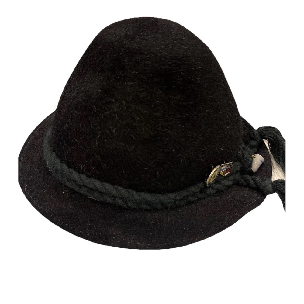 GERMAN VINTAGE MAYSER OKTOBERFEST FUR Black FEDORA HAT SIZE:US 7, EU56